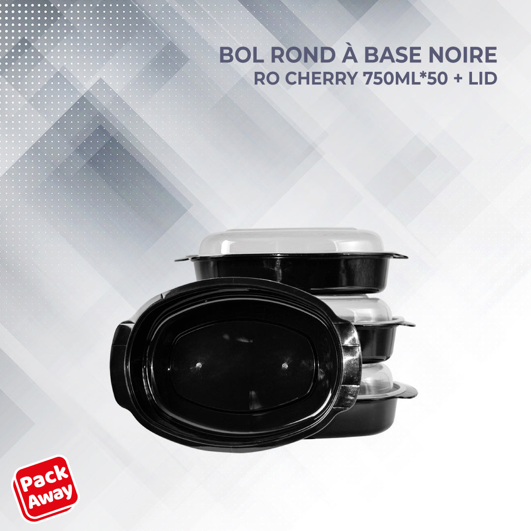Bol Rond à base noire RO Cherry 750ml