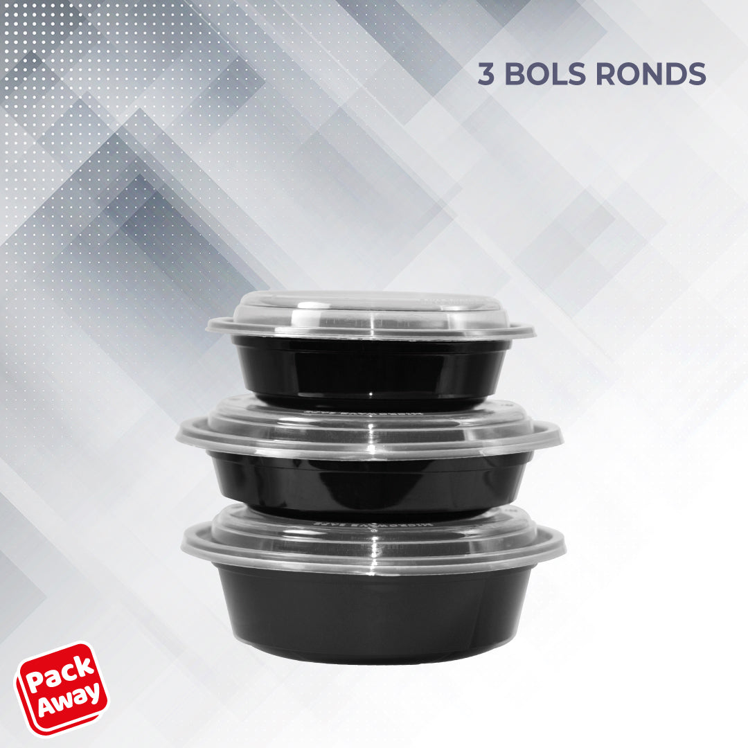 bol rond/rectangulaire a base noir