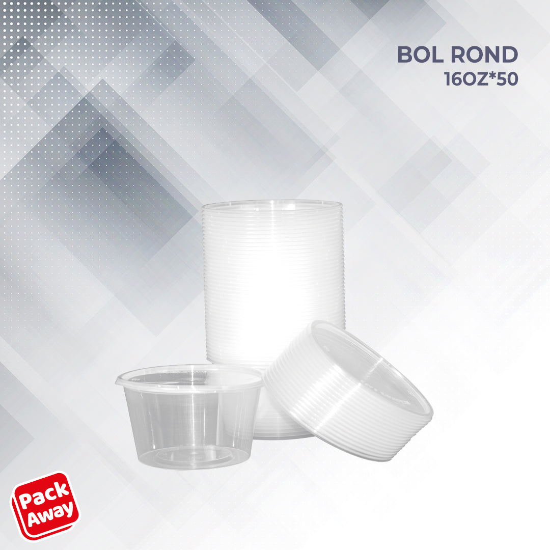Bol Rond Transparent 16 OZ*50psc